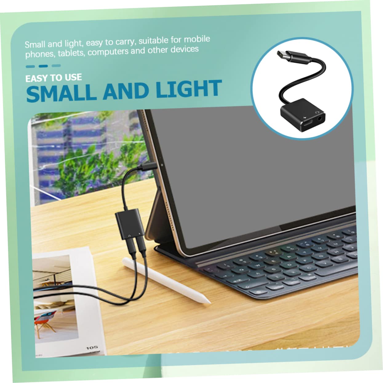 UKCOCO 4pezzi Adattatore Usb c Jack Audio e Carica Accessorio Con Pd Compatibile Con Cuffie Cavo Tpe Flessibile Per Trasmissione Audio Chiara e Uso Sincro