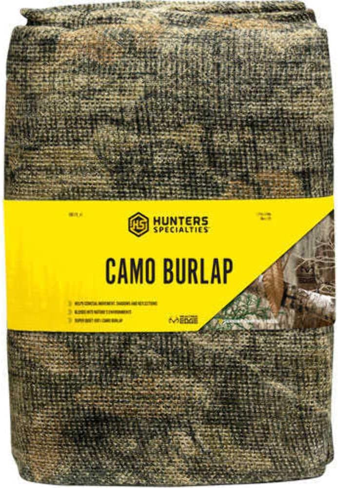 Camo Burlap - Hunting Durable Lightweight Quiet Realistic Concealment Camouflage Material for Treestands, Blinds, Realtree Edge, 54" x12'