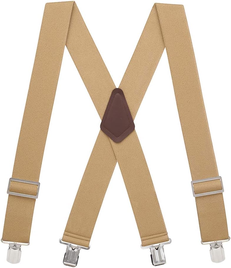 Suspender Store 2-Inch Wide Low-Stretch Logger Suspenders - Sturdy Pin Clip - 5 Colors & 4 Sizes Including Big & Tall