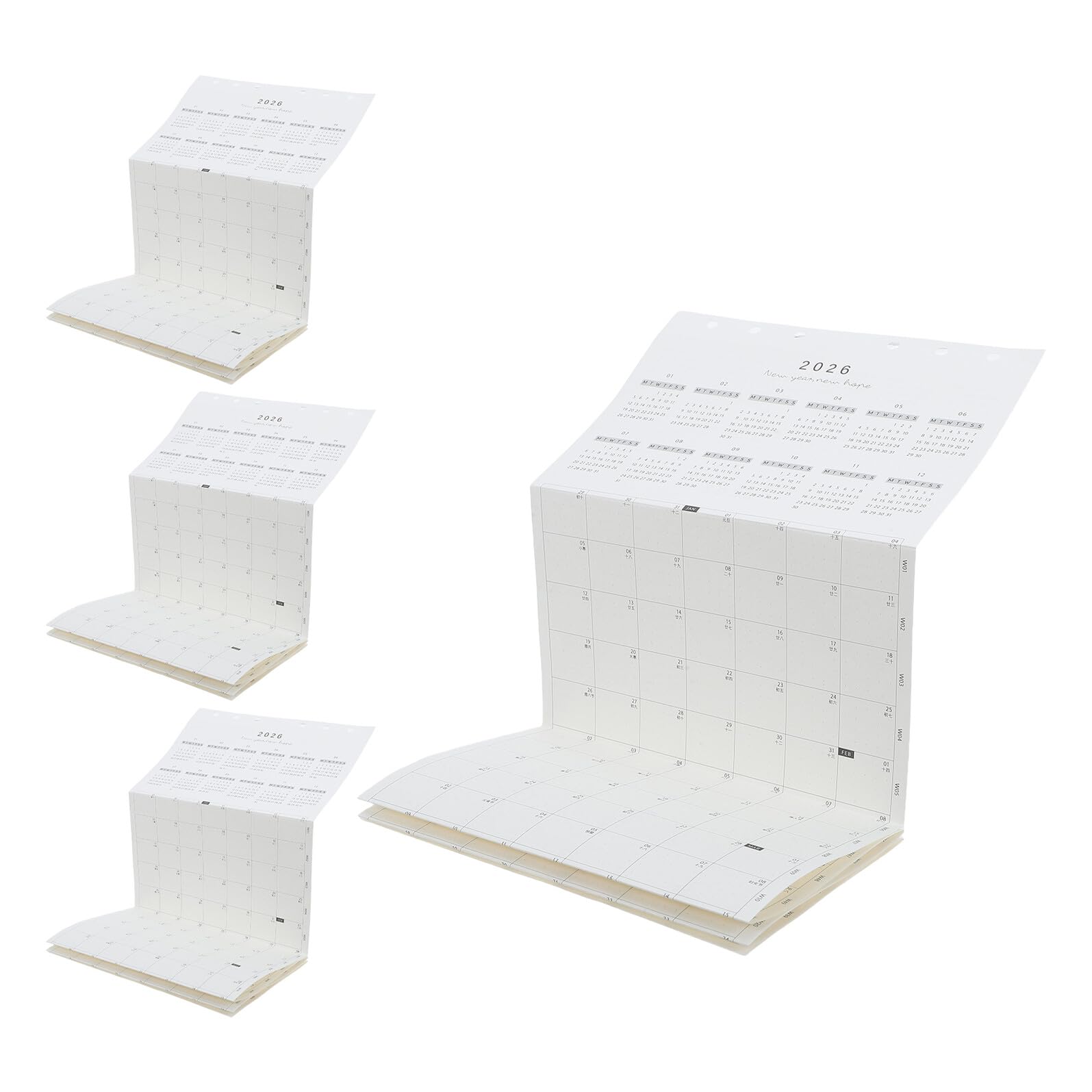 Recambios de Agenda Diaria A6 2026, Inserciones de Calendario Anual Plegables de 7 Pliegues, Papel para Planificador con 6 Agujeros, Pack 4 Hojas para Organización y
