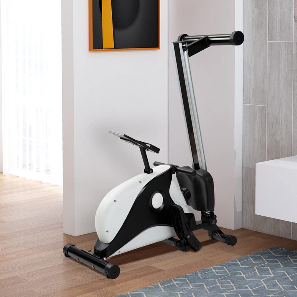 Vogatore Domestico Regolabile per La Casa,Vogatore Magnetico,8 Livelli di Resistenza,con Monitor LCD Silent Rower,Doppi Scivoli in Alluminio,Fino A 110Kg,Fitness Attrezzi Casa.