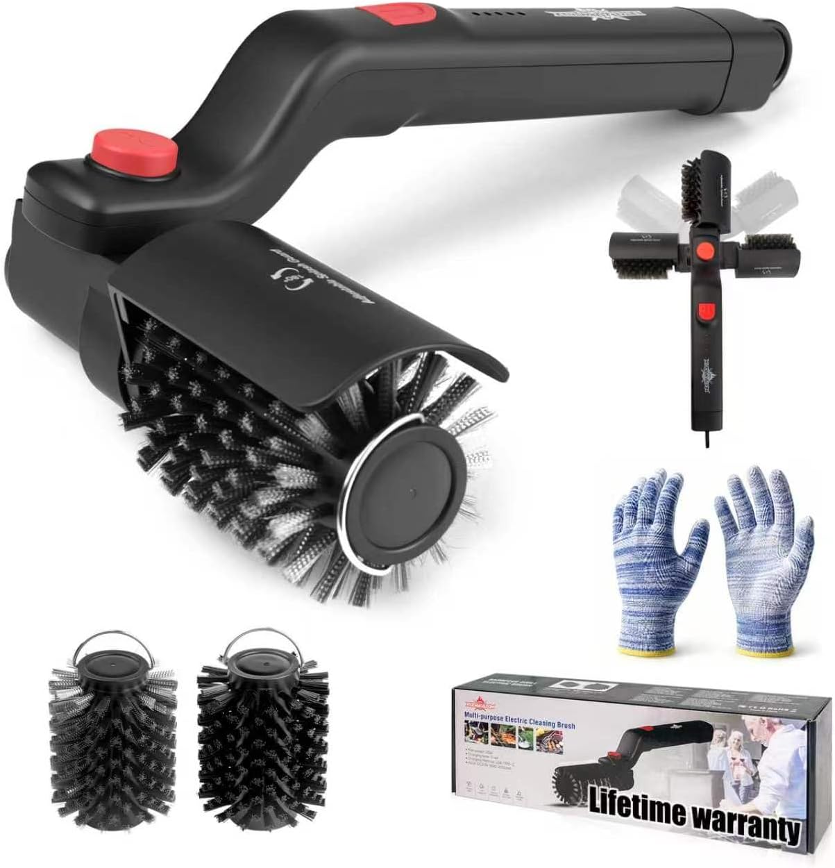 XUDAKAIXIN Electric Grill Brush – No Bristle Shedding, High Torque with 3-Speed Modes, 2026 Upgraded Rechargeable & Adjustable-Angle Grill Cleaner, Gifts for Men/Dad