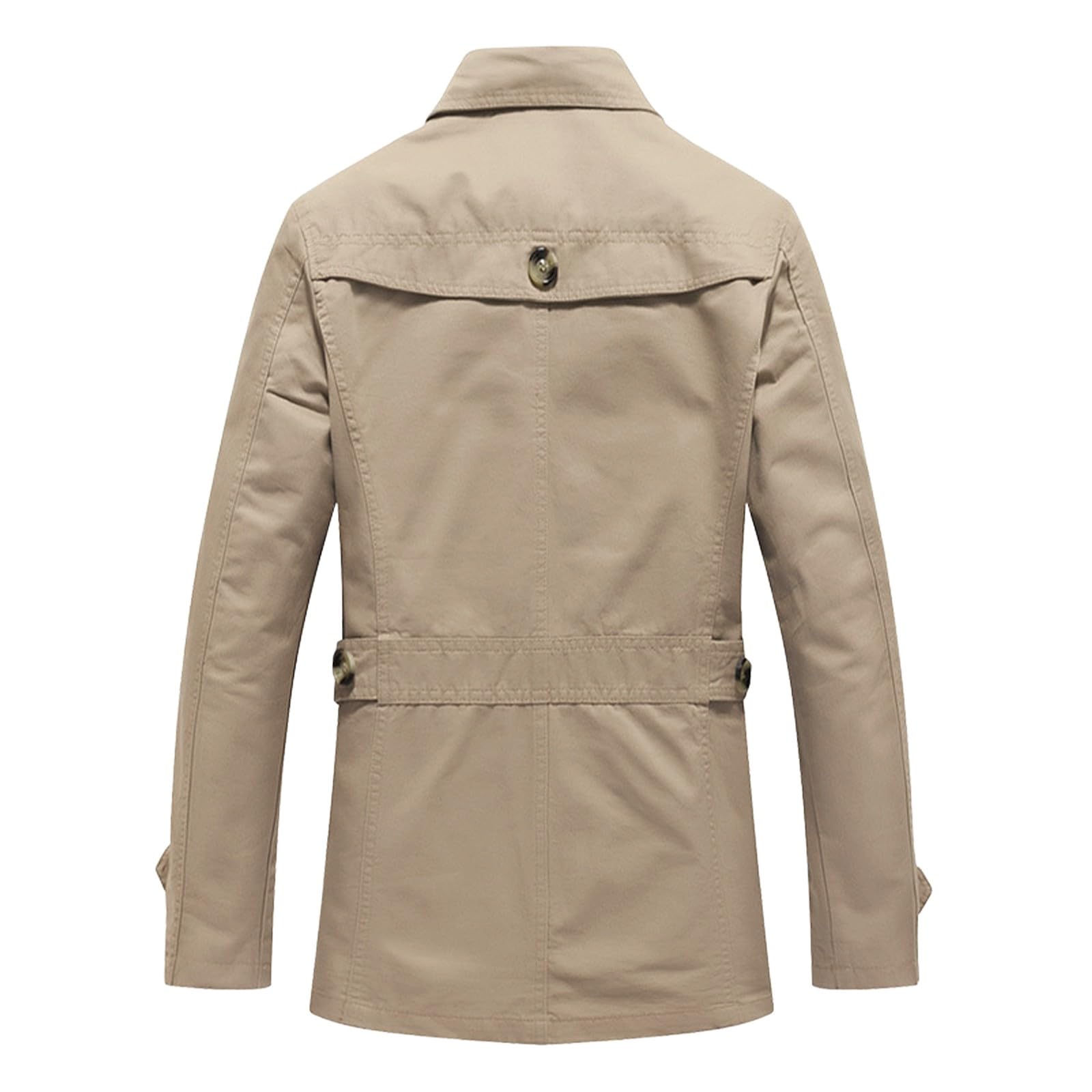 Generisch Gabardina para hombre corta negra - Abrigo para hombre Invierno cálido algodón cortavientos con botones Abrigos de hombre Chaqueta de invierno gruesa Chaqueta de invierno cómoda para el día