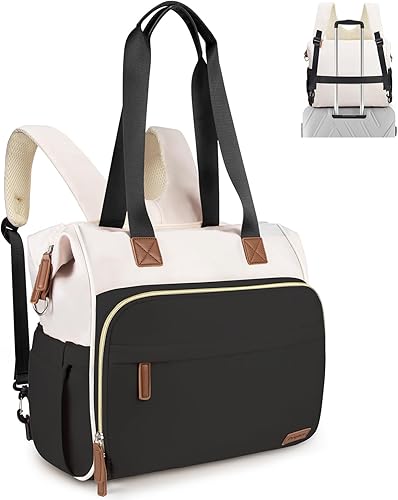 Miniatura 9 de Mochila para pañales, bolsa de pañales de viaje para mamá con correa para el hombro, bolsa de hospital, bolsa de bebé de fin de semana para mamá