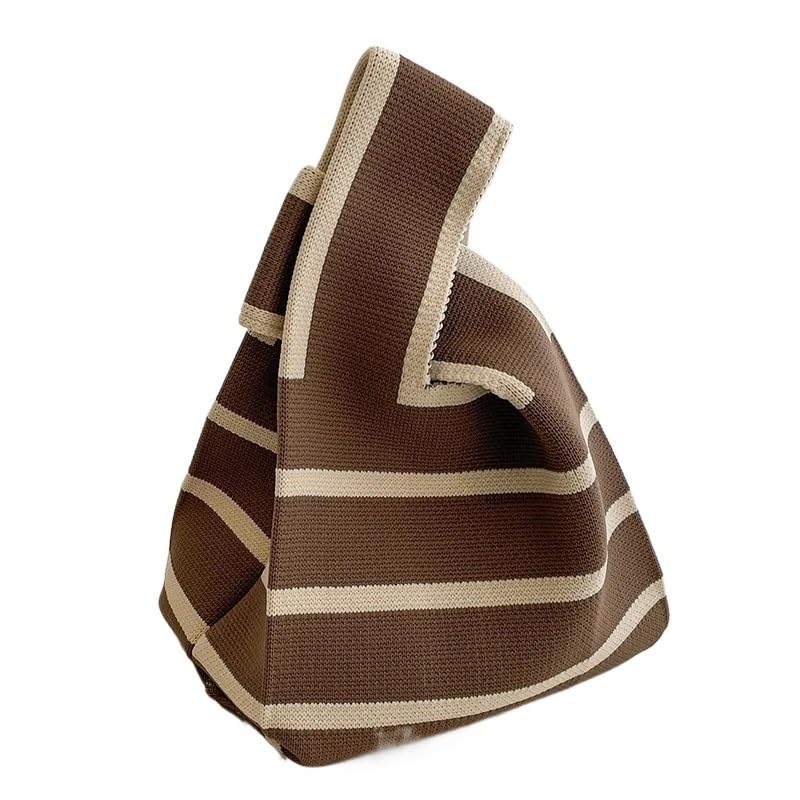 Sac de poignet décontracté et fourre-tout coloré en tricot