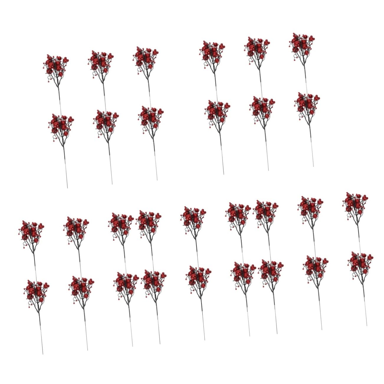 Abaodam 30piezas Ramas Artificiales De Rojas para Decoración Navideña De Accesorios para y Adornos De Árbol para Fiestas y Decoración De Hogar