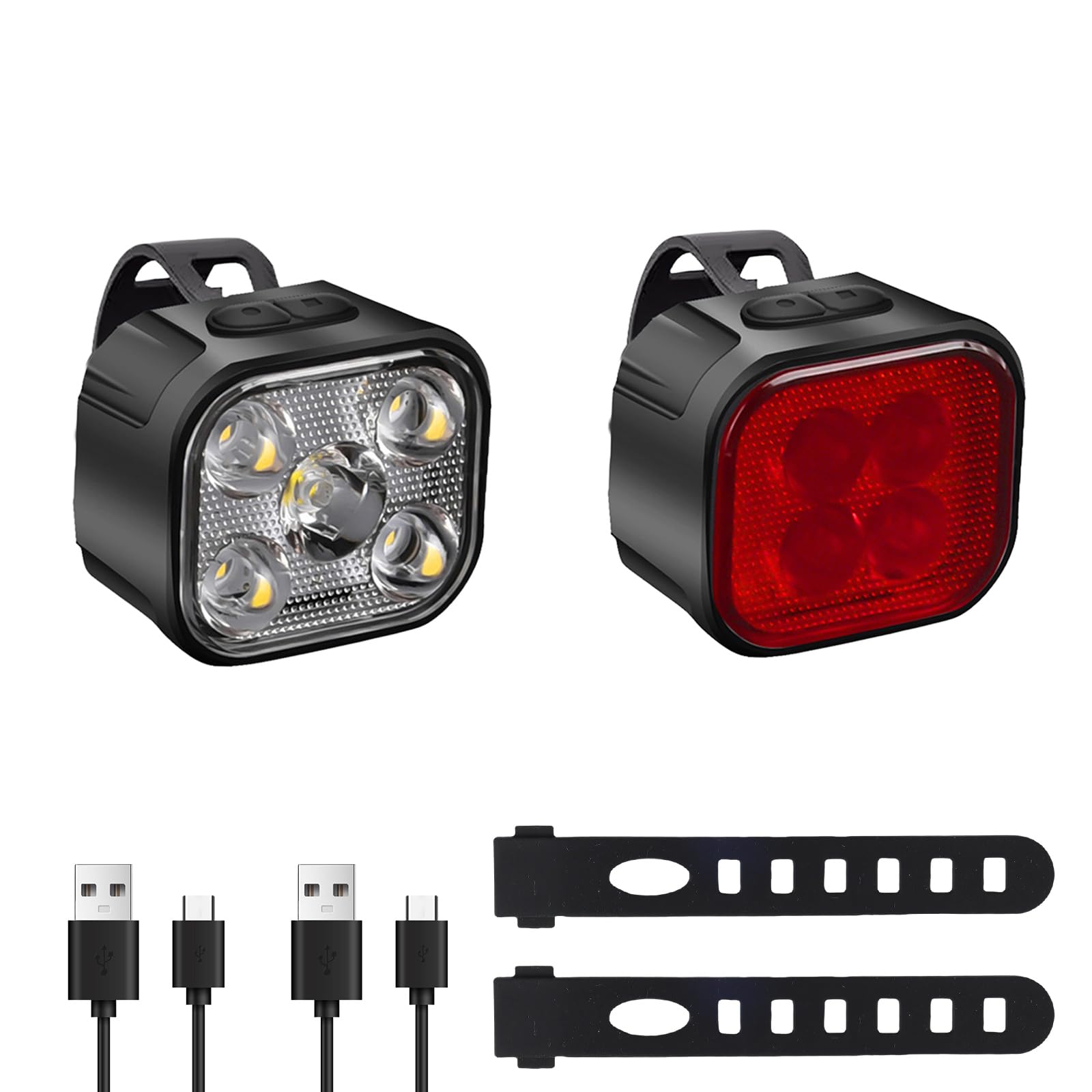 Fahrradlicht Set USB Wiederaufladbar, LED Fahrrad Licht Vorne 1000mAh & Hinten 320mAh, IP65 Wasserdicht, 3+6 Modi, Fahrradlampen Set mit Halterung für Nachtfahrt Pendeln, Fahrradteile