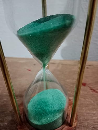 Miniatura 4 de LINE Wood - Antique Beautiful Sand Timer Brass 5" Nautical Wooden Base 5 Minutes Hour Glass for Gift (Angoori)