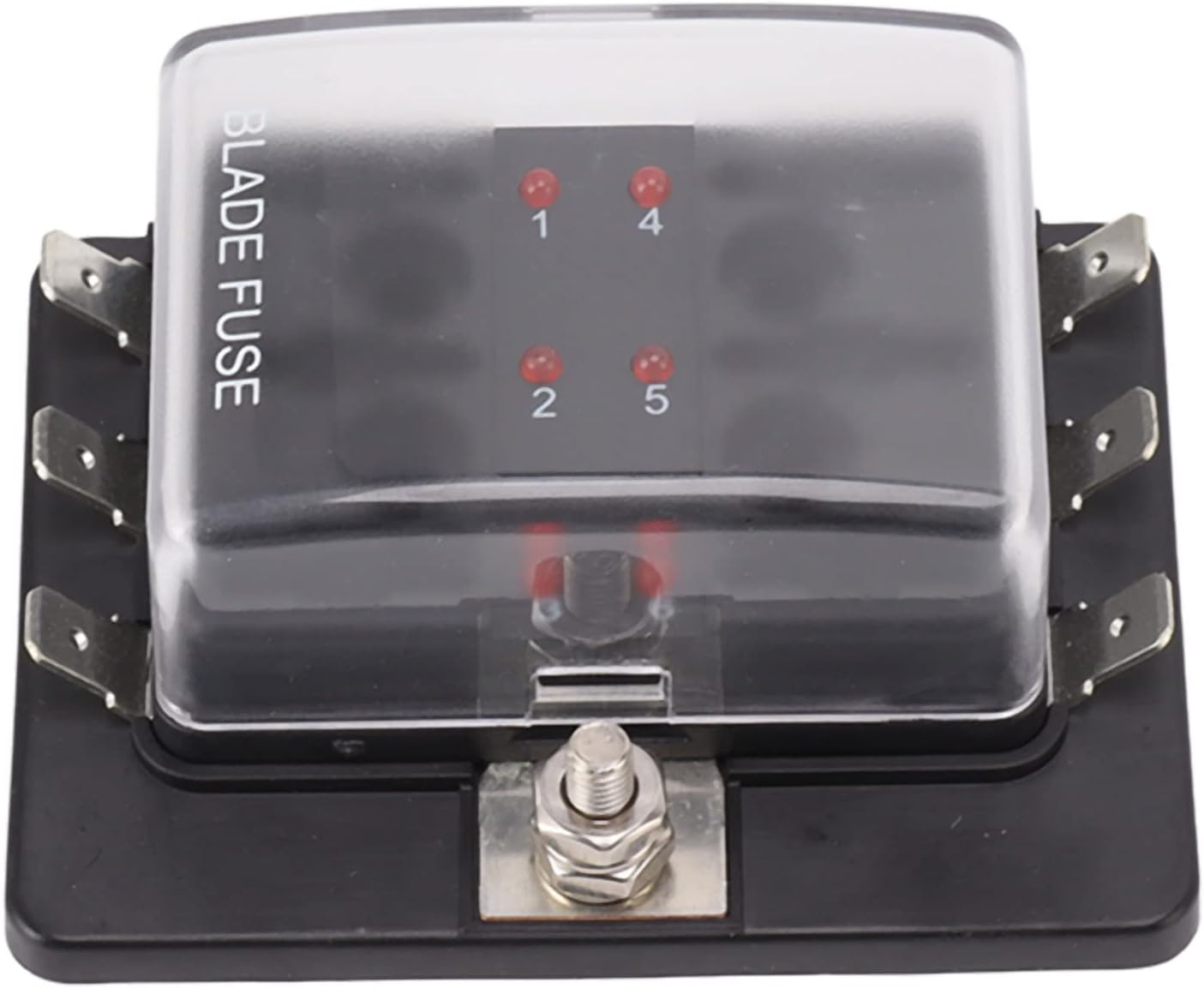 Car Box Waterproof Blade Block with LED Indicator ATO ATC 32V DC 30A per Circuit for Automotive Marine Systems ABS Material (6 Way)