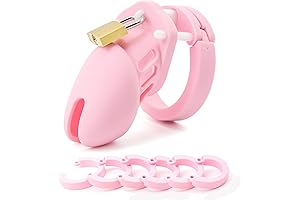Silicone Cock Cage Chastity Cage Chastity Device for Male Penis Exercise (Pink)