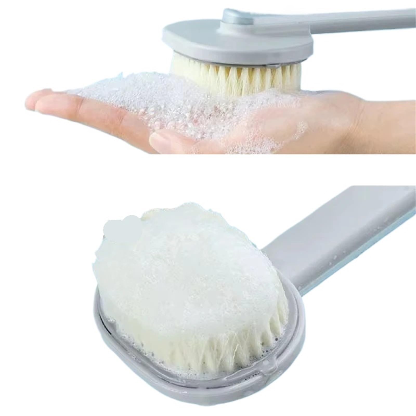 Badebürste Mit Langem Stiel Badebürste mit langem Griff | Badezimmer-Körperbürsten, Peeling-Rücken-Duschschwamm, Hautreinigungswerkzeuge(Grey)