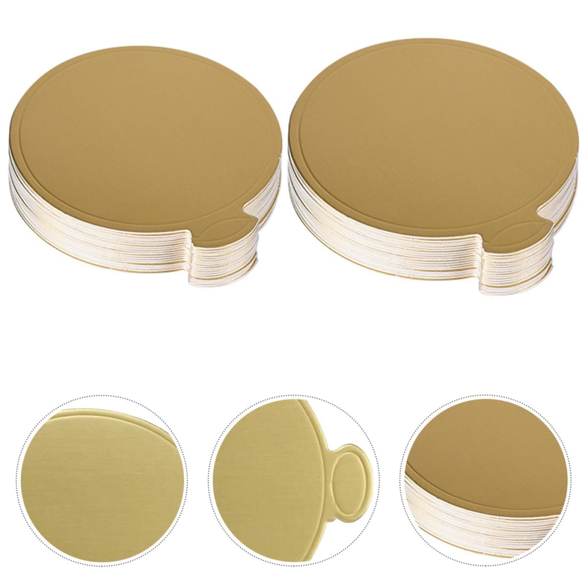 Plateaux en Carton Dorés Ronds pour Gâteaux Mousse Supports de Présentation 9 CM 8 CM 200 Pièces Socles Épais et Résistants pour Pâtisserie Service et Pique-Niques