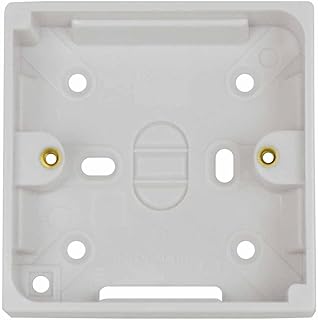STATUS 1 Gang Pattress Box | 25mm Single Socket Back Box | White Plastic | Pack of 4 | S1GPAT25MMX4