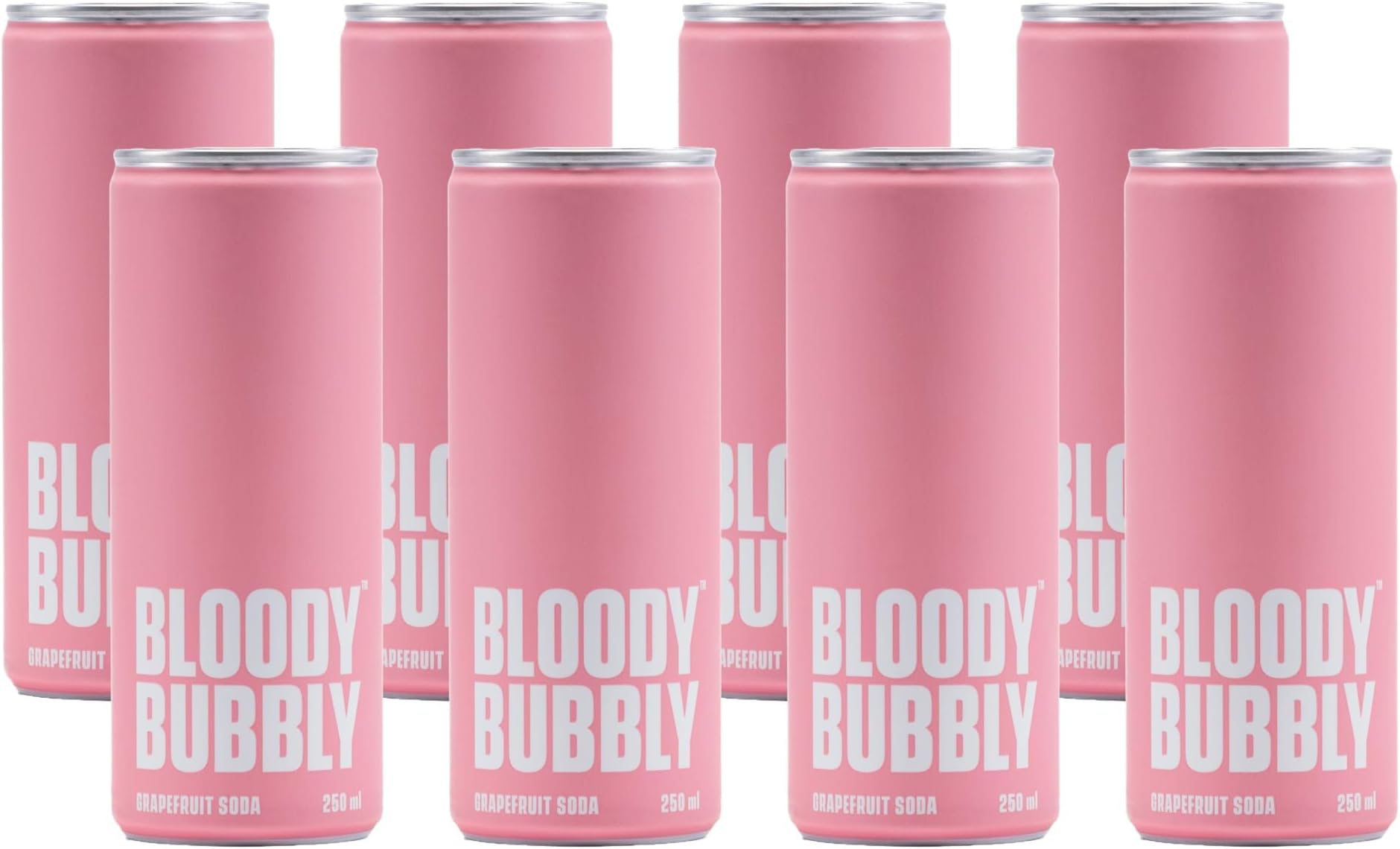 BLOODY BUBBLY GRAPEFRUIT SODA | Naturally Flavoured Soda | 44 Cal Per Can | No Added Artificial Flavours, Colours & Preservatives (250ml Each_Pack of 8)