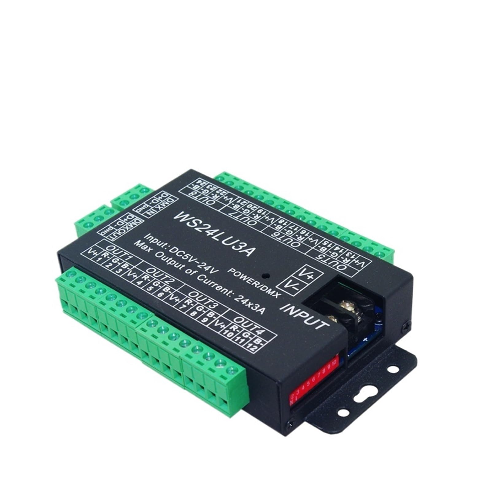 24-Channel DMX512 Controller decoder RGB Control LED Light Strip Module Dump Node WS24LU3A 5-24V Constant