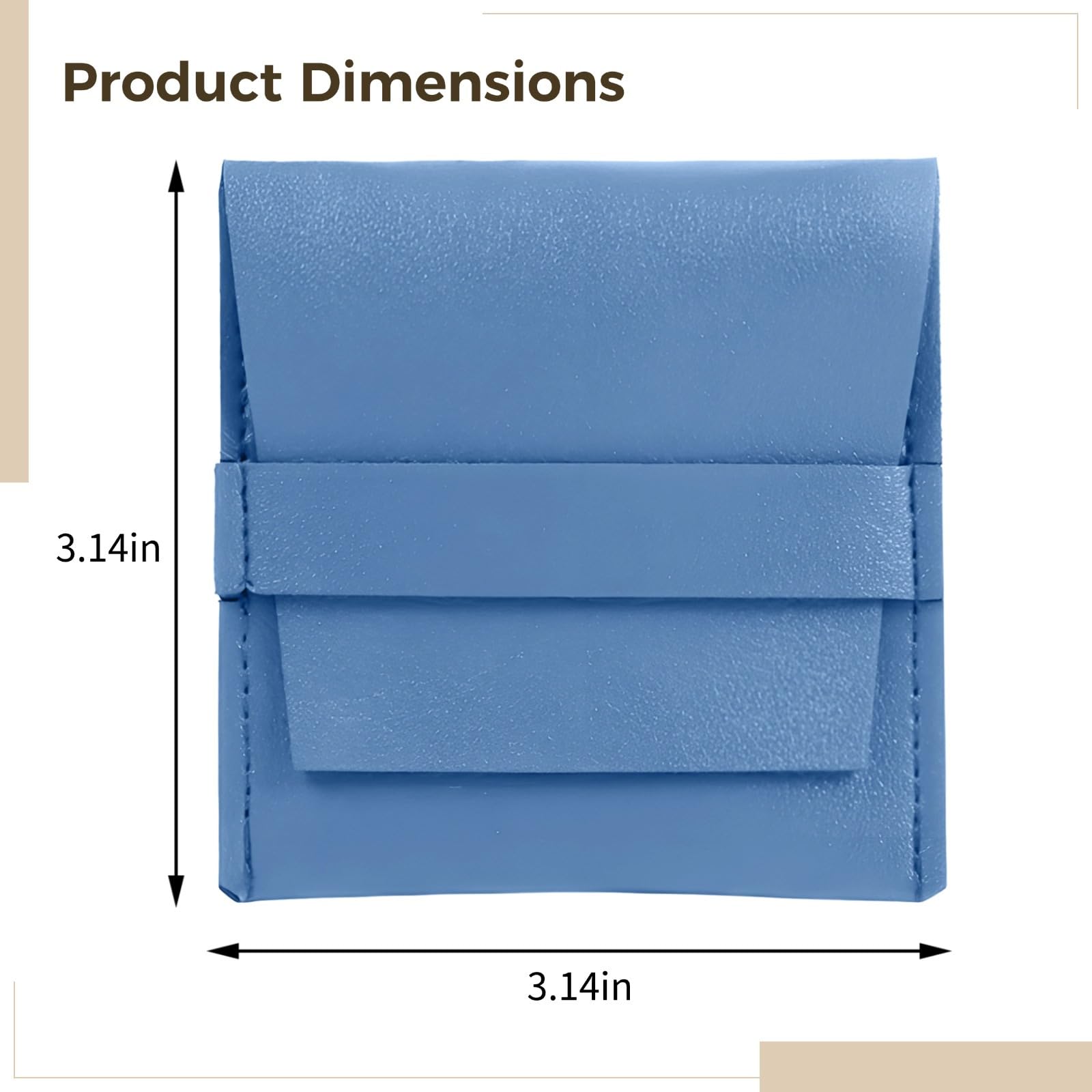 50 bolsas de microfibra para joyas, bolsas de piel sintética, 3.1 x 3.1 pulgadas para anillos, collares, azul claro