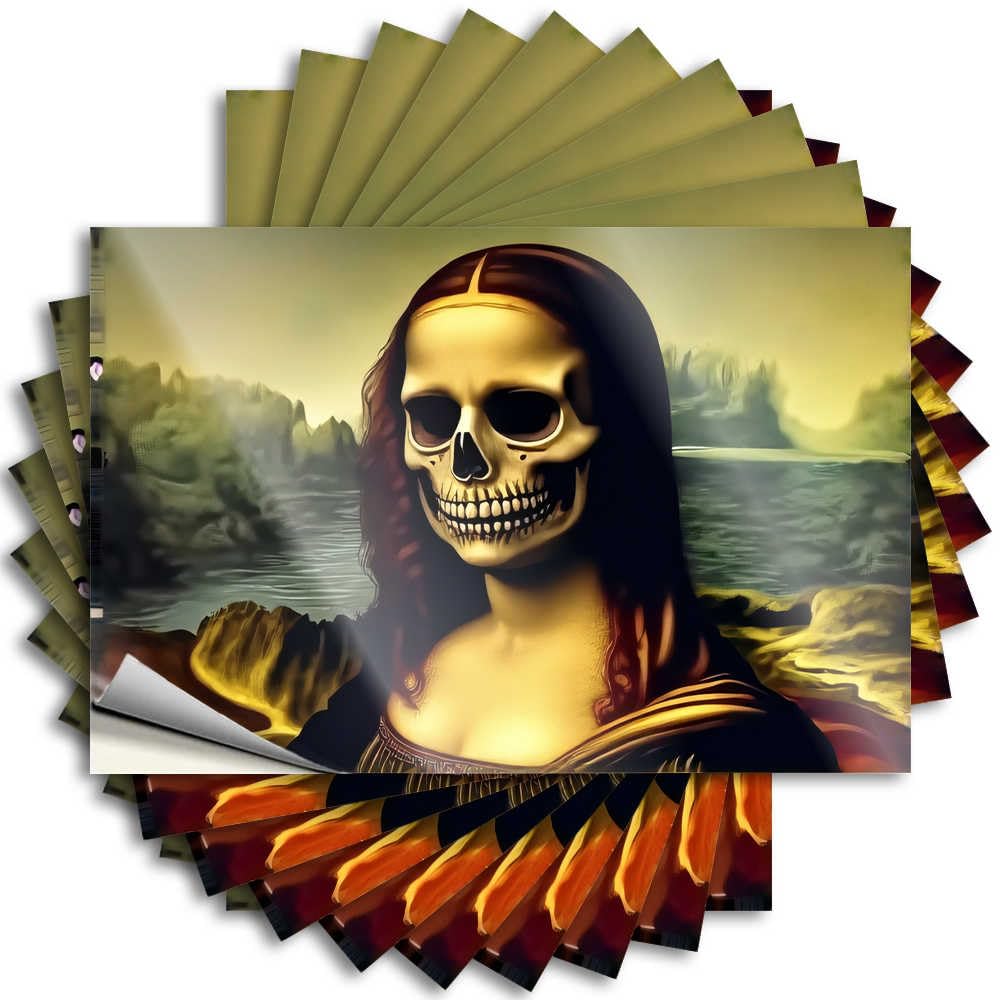 Skull of Mona Lisa: A Mysterious Transformation Necessities Happy - Decals Case Waterproof Decal(6X9CM)
