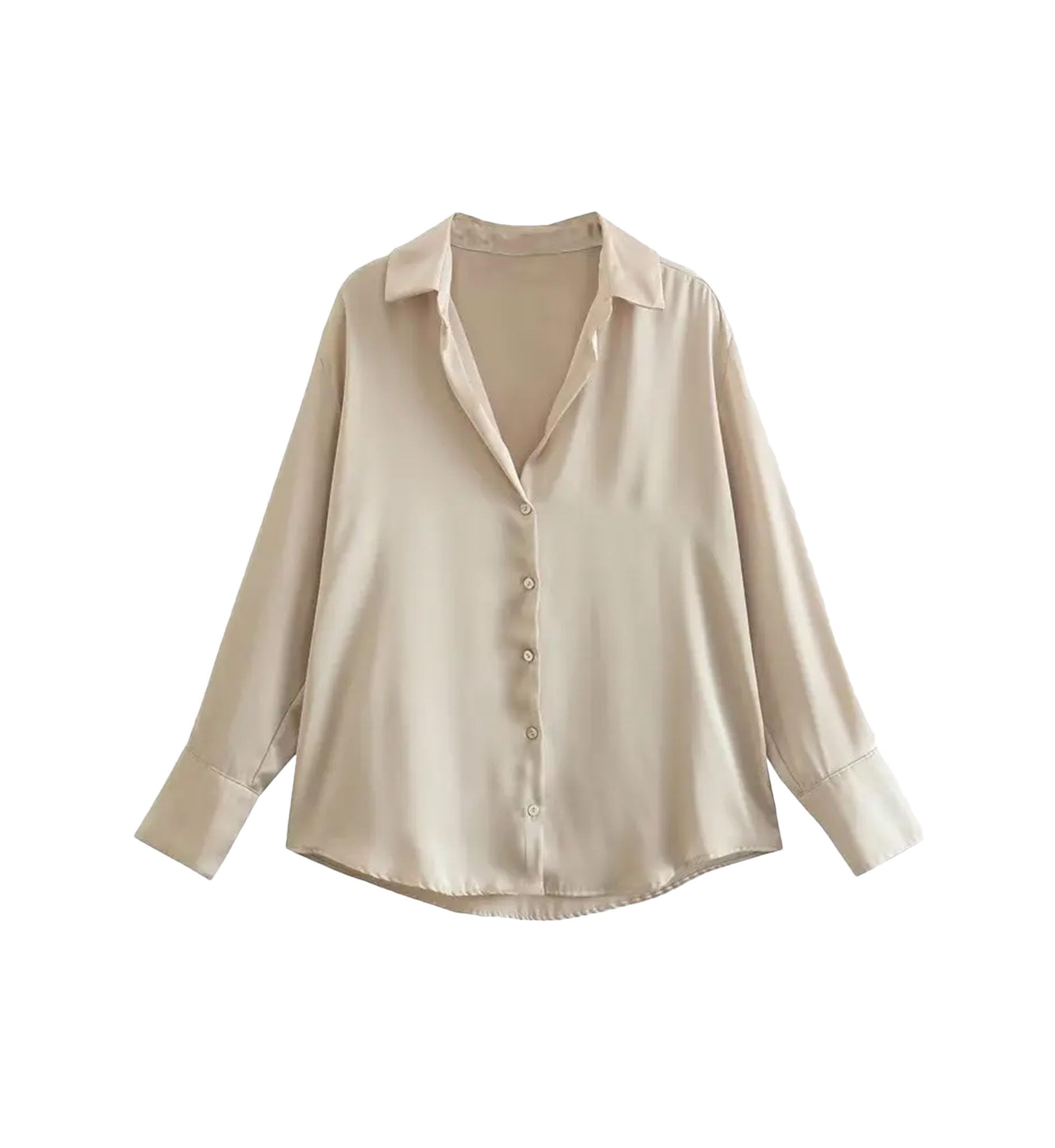 Camisas vintage con botones para mujer, holgadas, informales, de manga larga, para oficina, trabajo
