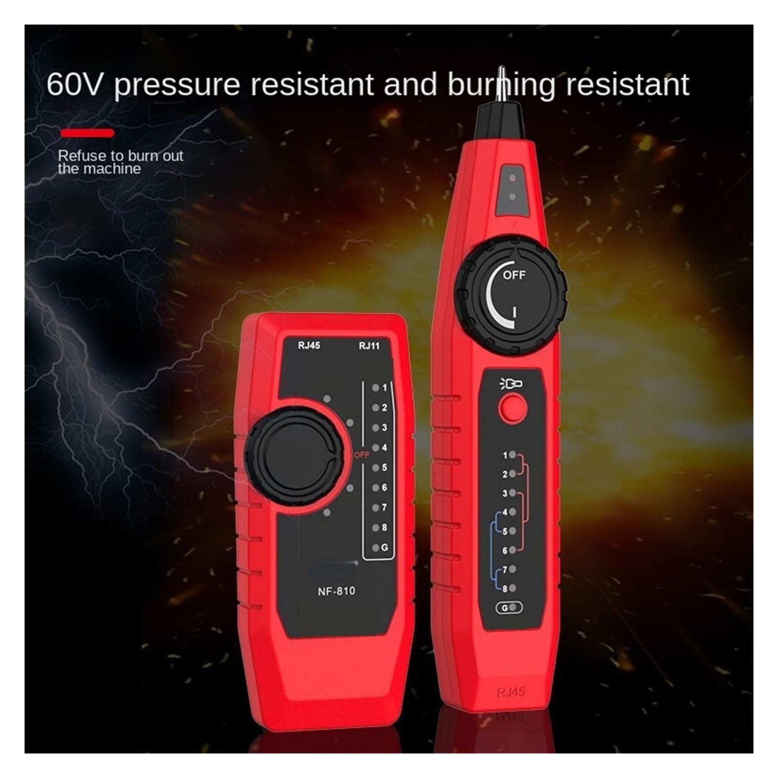 NF-810 Handheld-Multifunktions-Leitungsfinder, Poe-geladenes Netzwerkkabel, Telefonleitung, Leitungssuche, Leitungskabeltester Leicht Und Tragbar