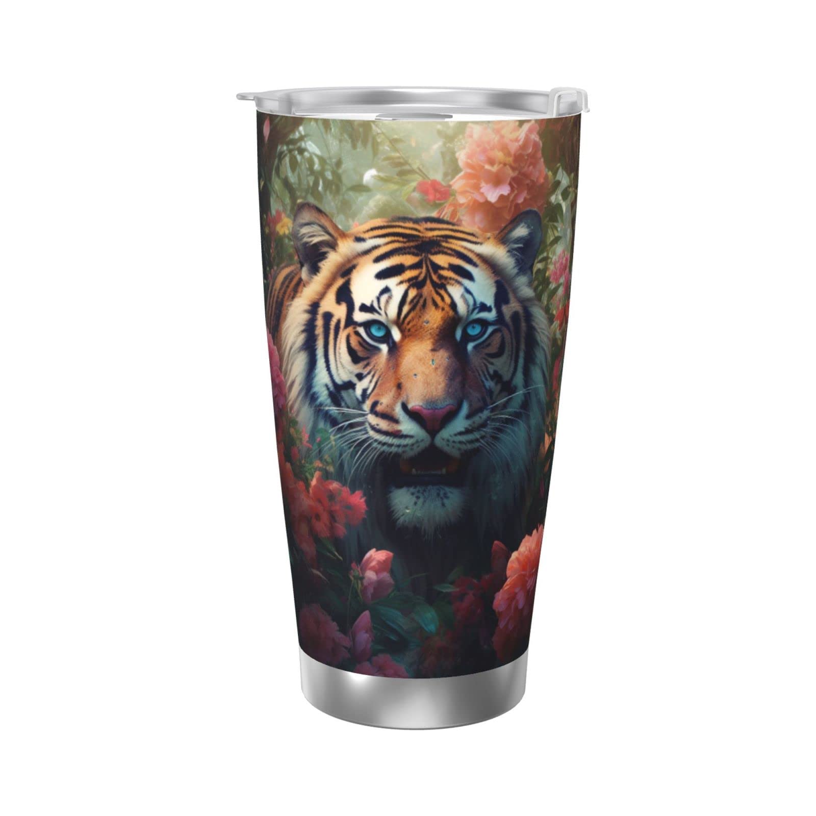 YIMIN Tiger Tumbler - with Lid 20 oz Stainless Steel Vacuum Cup for Coffee, Water, and Travel - Leakproof for Home, Office, and School