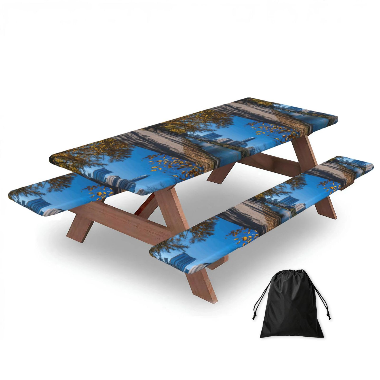 Zyjhyy Black Austin Texas Print 3 Pack Wipeable Picnic Bench Cover And Table Cover Lightweight Table Cloth For Camping Outdoor