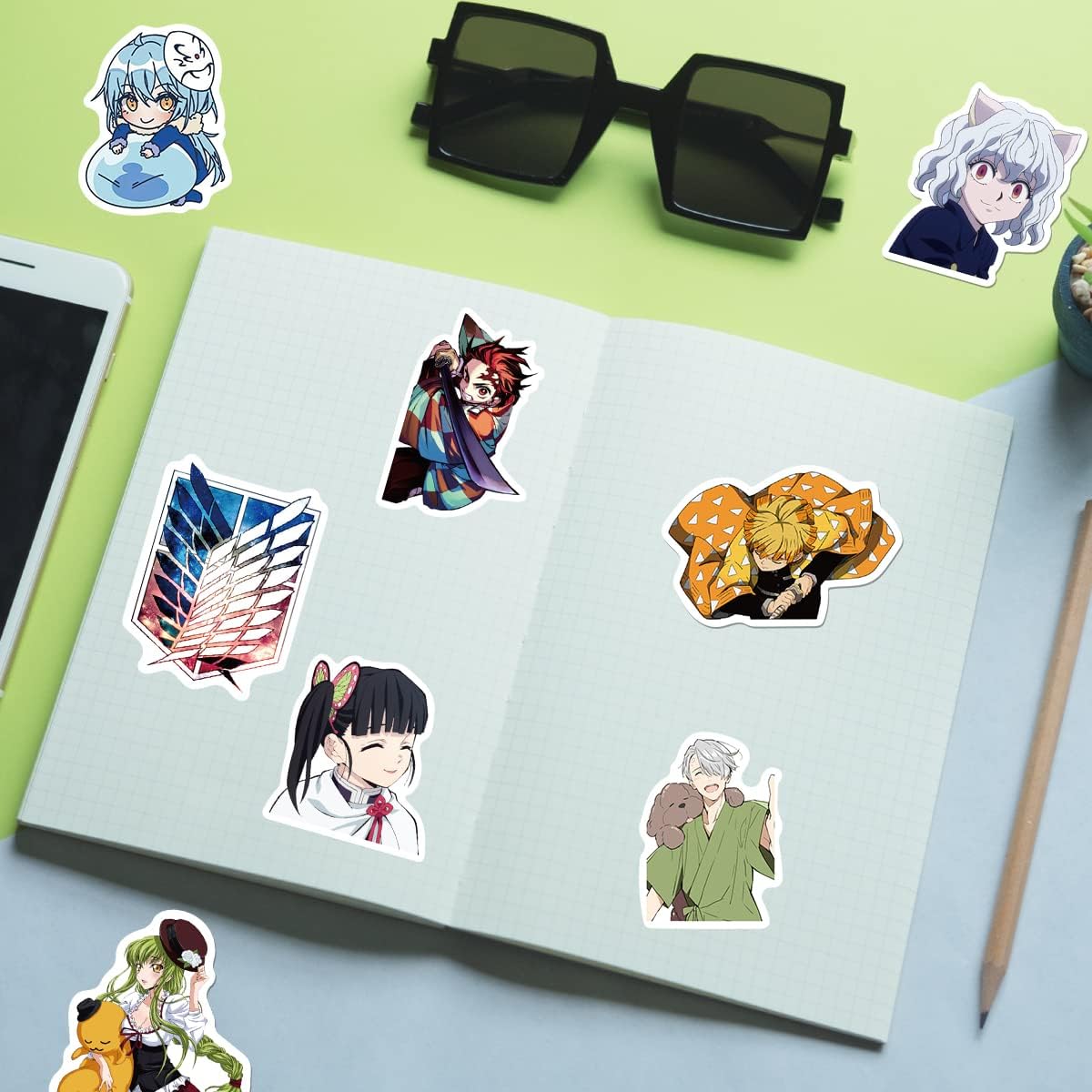 200 Pcs Mixed Anime Stickers Pack, Waterproof Vinyl Classic Cute Anime Stickers for Hydro Flask Water Bottle Laptop Skateboard Computer for Kids Teens