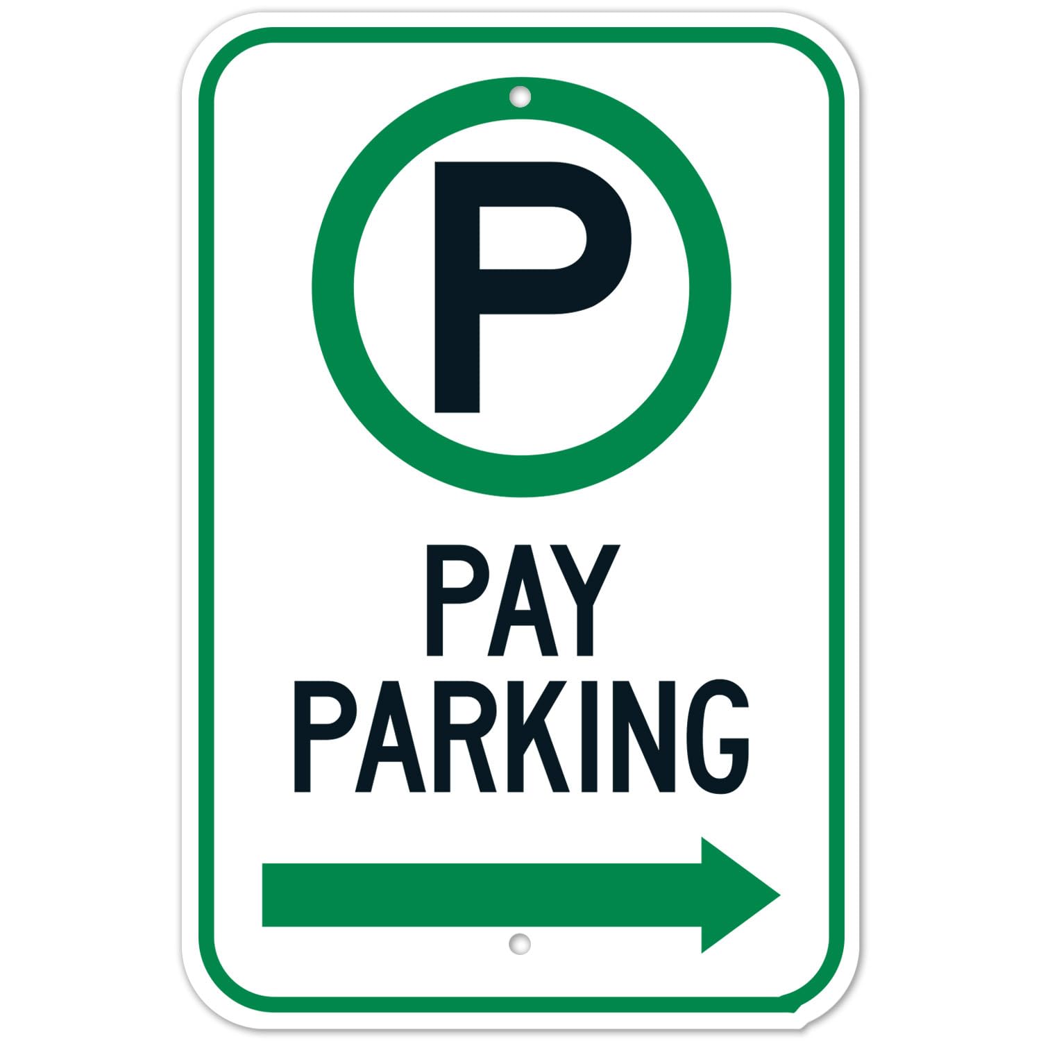 Right Arrow Payment Parking Instruction Metal Sign Public Area Decor 12x8 Inch