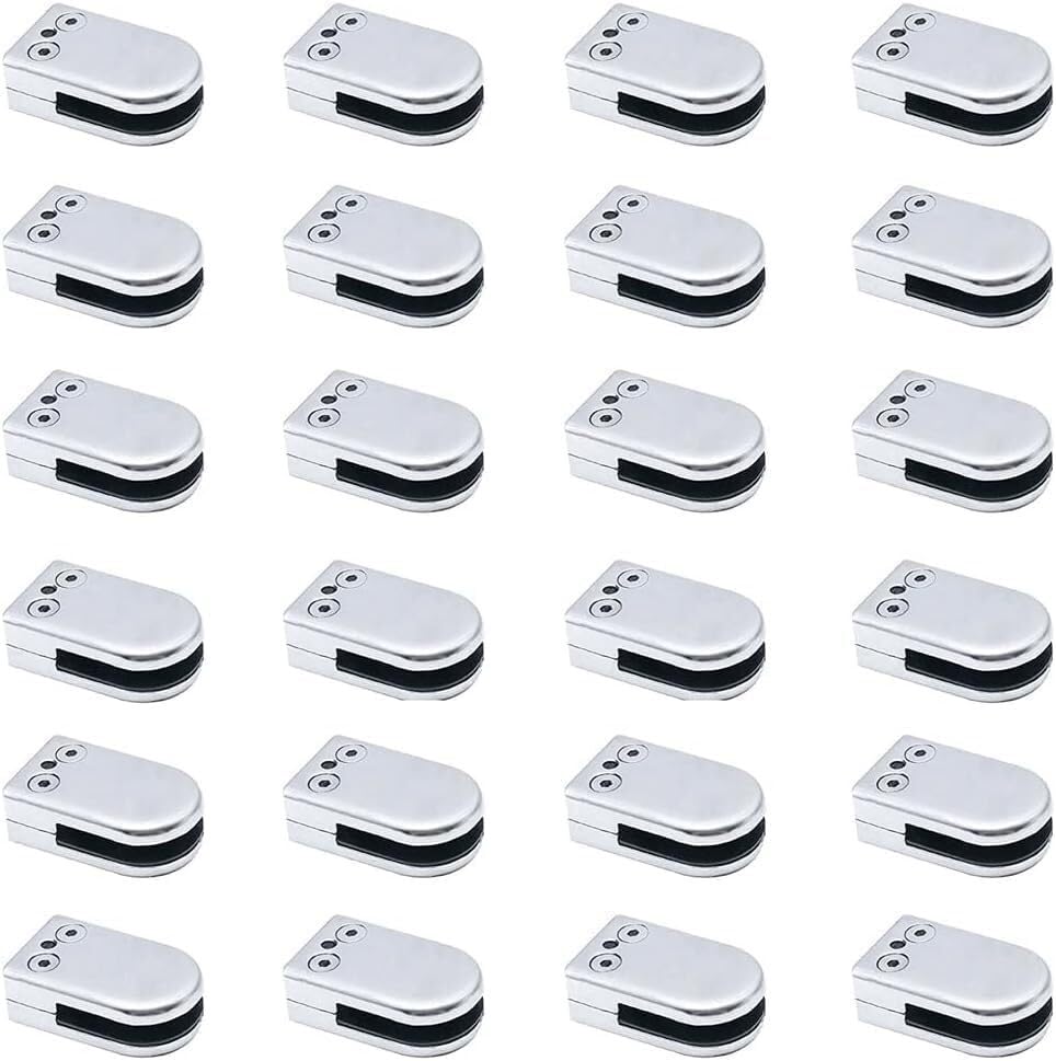 Pinces rondes en acier inoxydable pour panneaux de verre sans cadre lot de 24