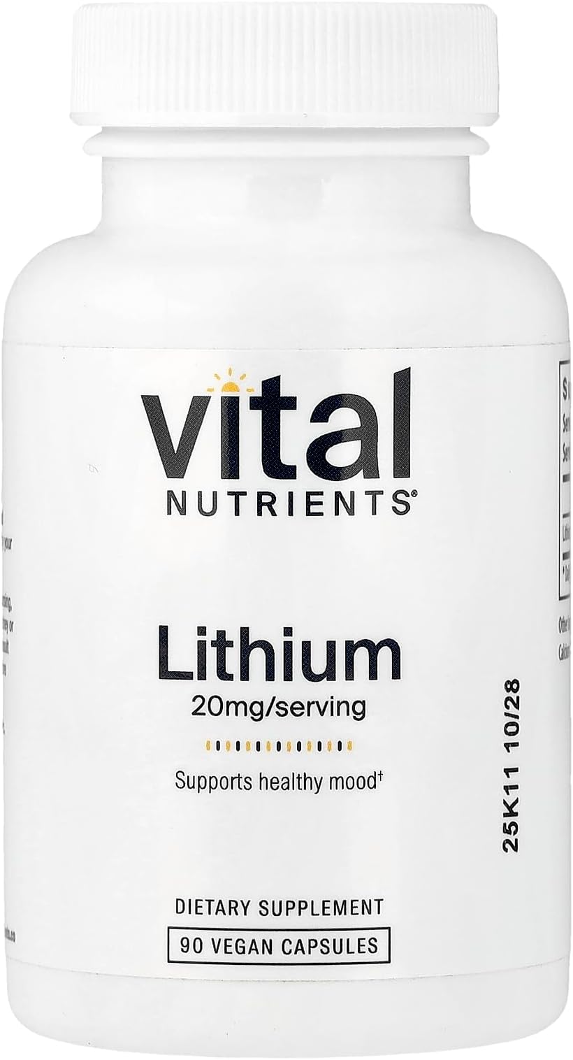 - Vital Nutrients Lithium Orotate - Vegan Lithium Supplements for Memory, State of Mind, and Behavioral Health* - 20mg - Gluten, Dairy, Soy Free - 90 Capsules
