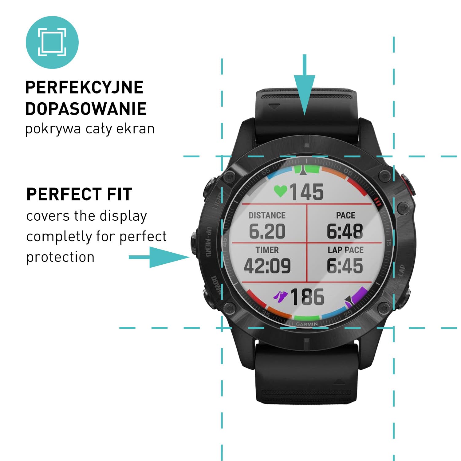 smartect Szkło Hartowane 3 Sztuki dla Garmin Fenix 6 / Fenix 6 Pro | (NOT 6s, 6s PRO, 6X PRO) Szklana Ochrona Ekranu HD Anti-Zarysowania, Twardość 9H, Odporne na Uderzenia, Bez Pęcherzyków