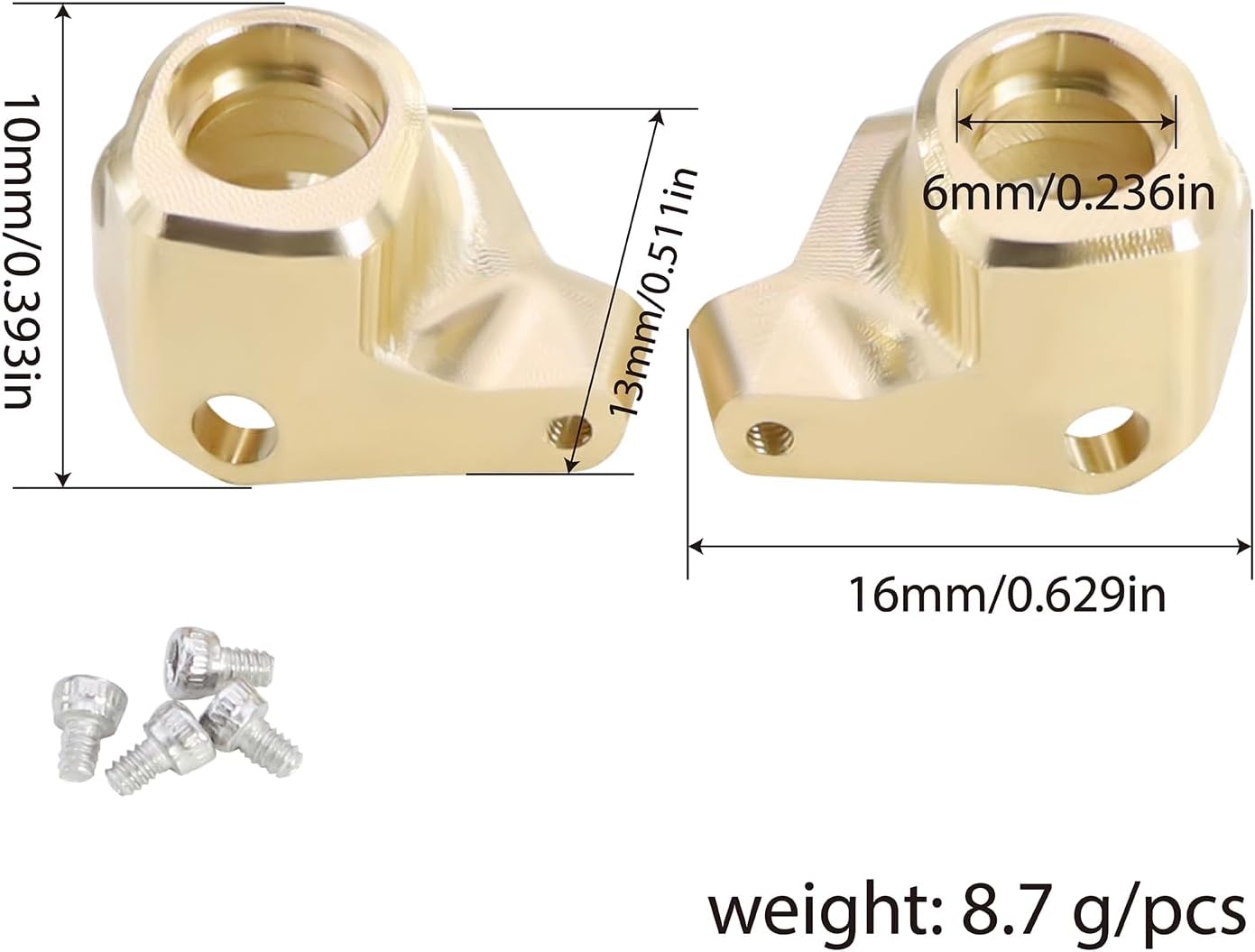 Brass Front Axle Steering Knuckles Weights for RC Crawler AXIAL SCX30 Ford Bronco 4X4 Jeep Wrangler JLU