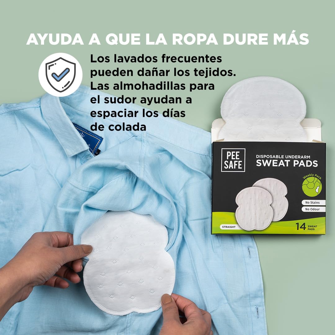 PEESAFE Almohadillas Antitranspirantes Axilas (14 piezas) | Absorben sudor y olores | Para mujeres y hombres