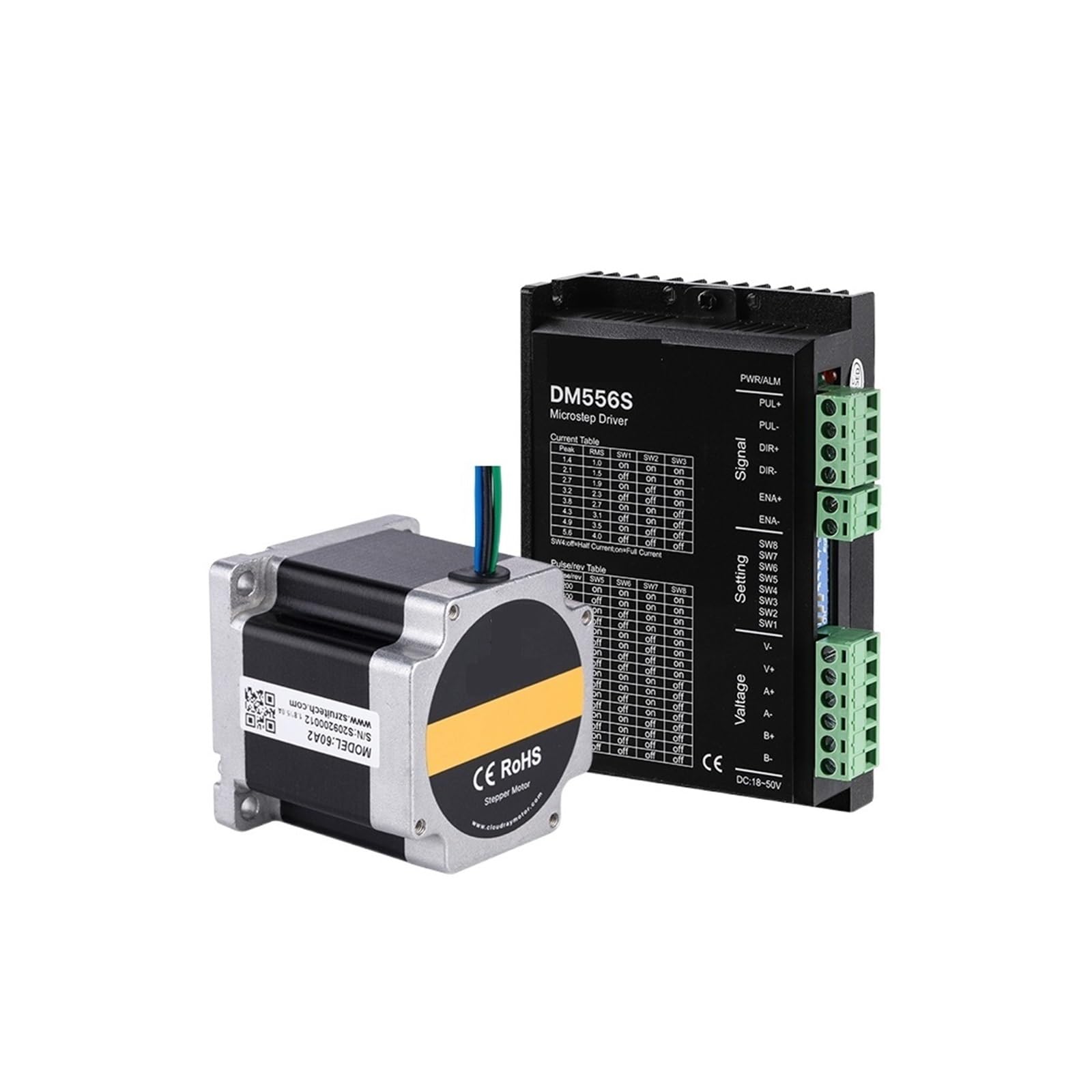 EKFBQBGW Nema 24 Stepper electronic starter Kit 2 Phase 2.2N.m 4A Stepper electronic starter 18-50VAC Driver for Kit Engraving Milling Machine