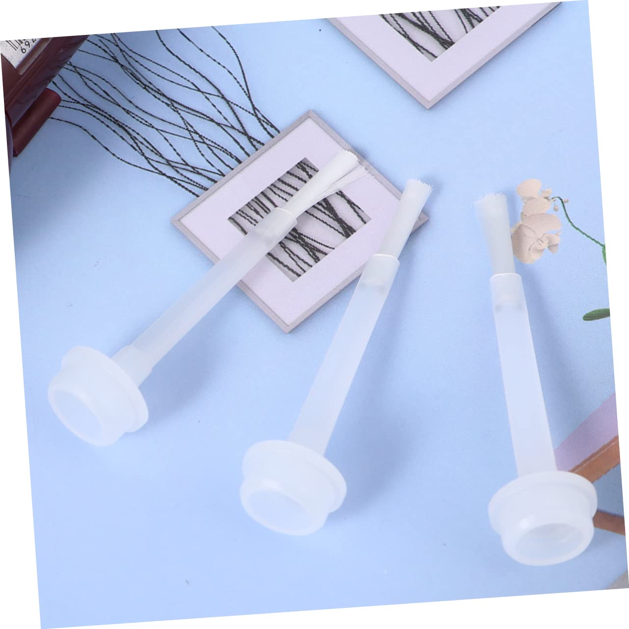 FRCOLOR 3 Set Da 100 Pezzi Di Pennelli Per Immersione Per Unghie Pennelli Per Liquidi Di Ricambio Per Smalto Bianco Per Nail Art Efficiente