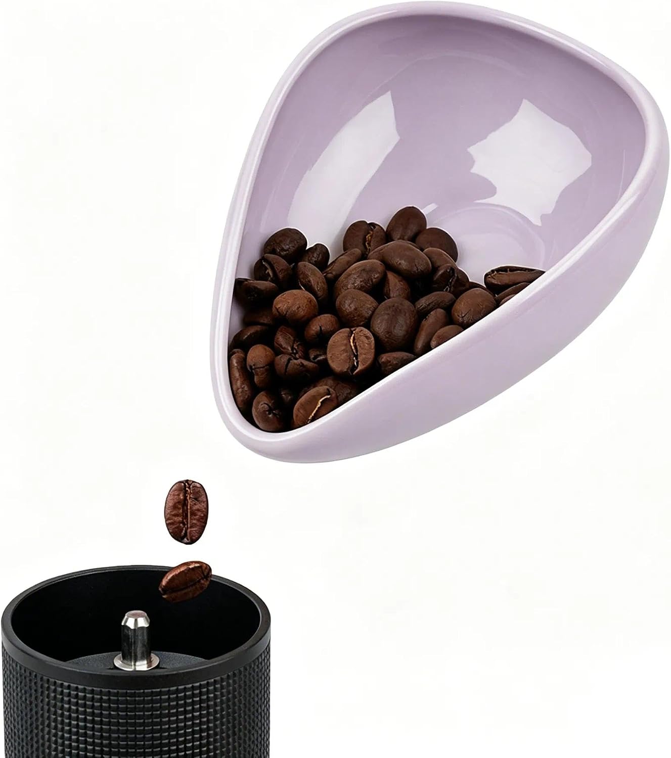 watchget Ceramic Coffee Dosing Cup & Tea Storage Tray, Purple