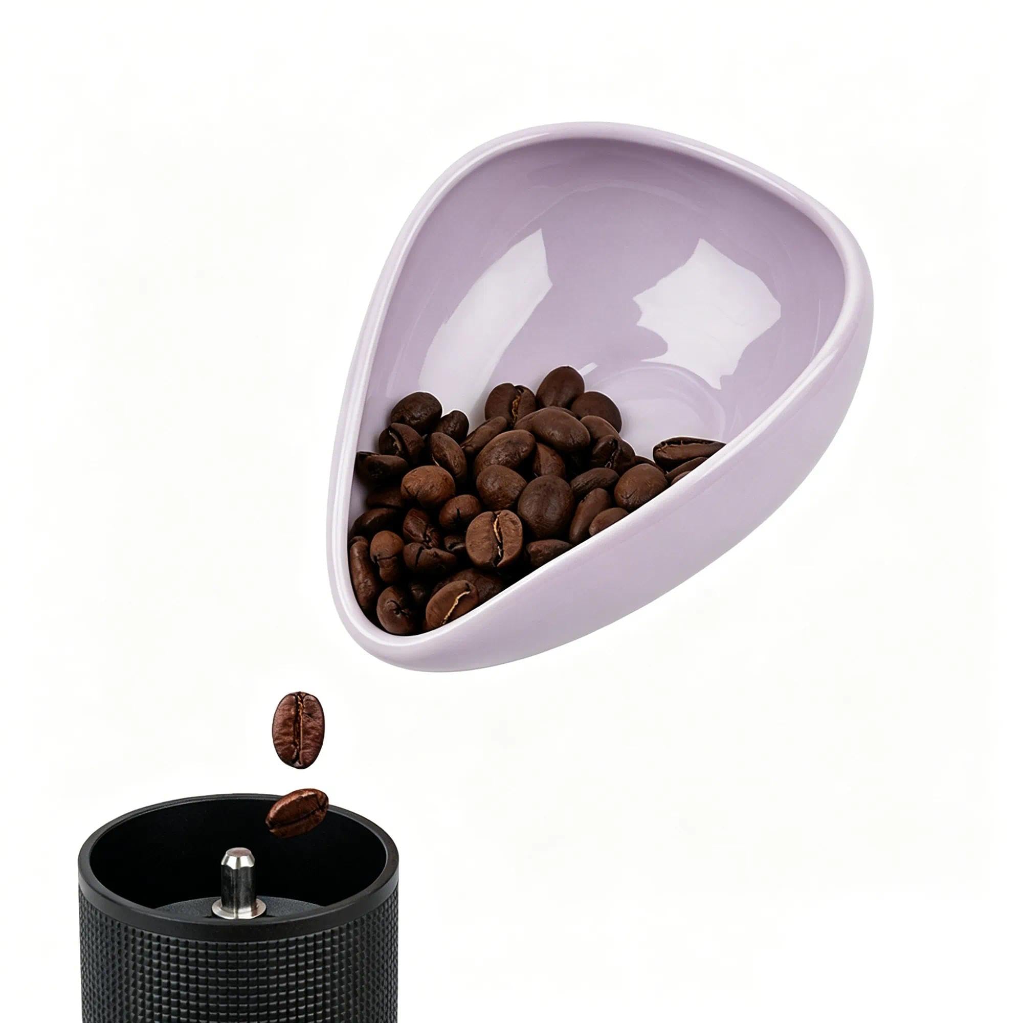 watchget Ceramic Coffee Dosing Cup &amp; Tea Storage Tray, Purple