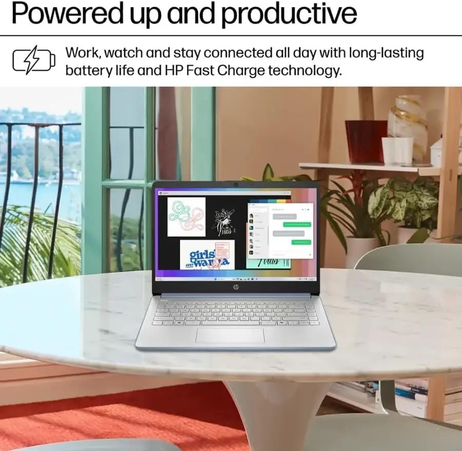 Image of HP Stream 14 Student Business Laptop, Microsoft Office 365, Copilot AI, 32GB RAM, 128GB UFS, Intel N150 Processor(Quad-core), Blue, Windows 11 Home, with 5ave Kit