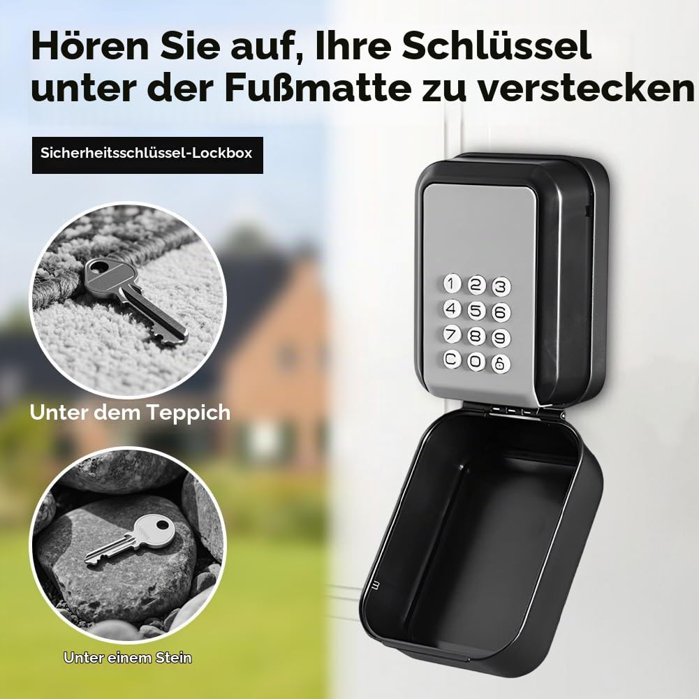 Smart Connected Schlüsseltresor, Bluetooth Lock Box unterstützt TTLock APP und PIN-Code Schlüsseltresor, Digitaler Schlüsseltresor, Schlüsselsafe, Smart Schlüsselbox, für Zuhause, Büro, Haus Garage