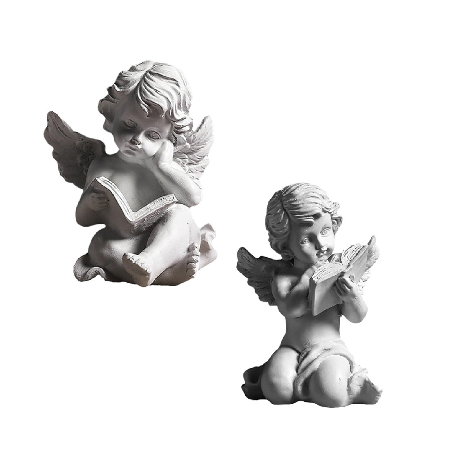 TOPBATHY 2pezzi Statua Angelo Decorativa in Statuetta Angelo Custode Elegante per Tavolo Artigianato Casa Unica