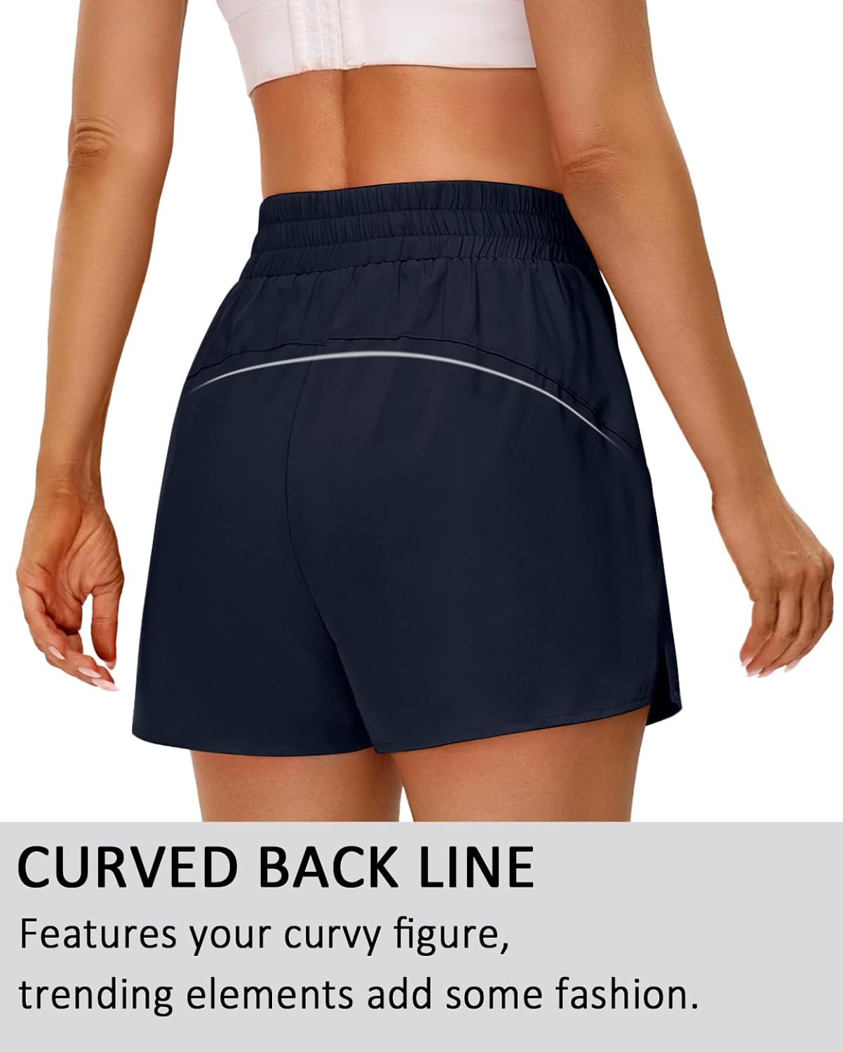 BMJL Womens 2.5" Athletic Running Shorts Gym Workout High Waisted Short with Zipper Pockets - Image 4