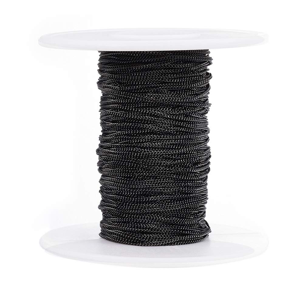 Catena colorata fai da te，Rotoli colorati a catena Catena a spirale da 33 piedi Catena in acciaio inossidabile da 1,2 mm in oro rosa Catena saldata con bobina for creazione di braccialetti di gioielli