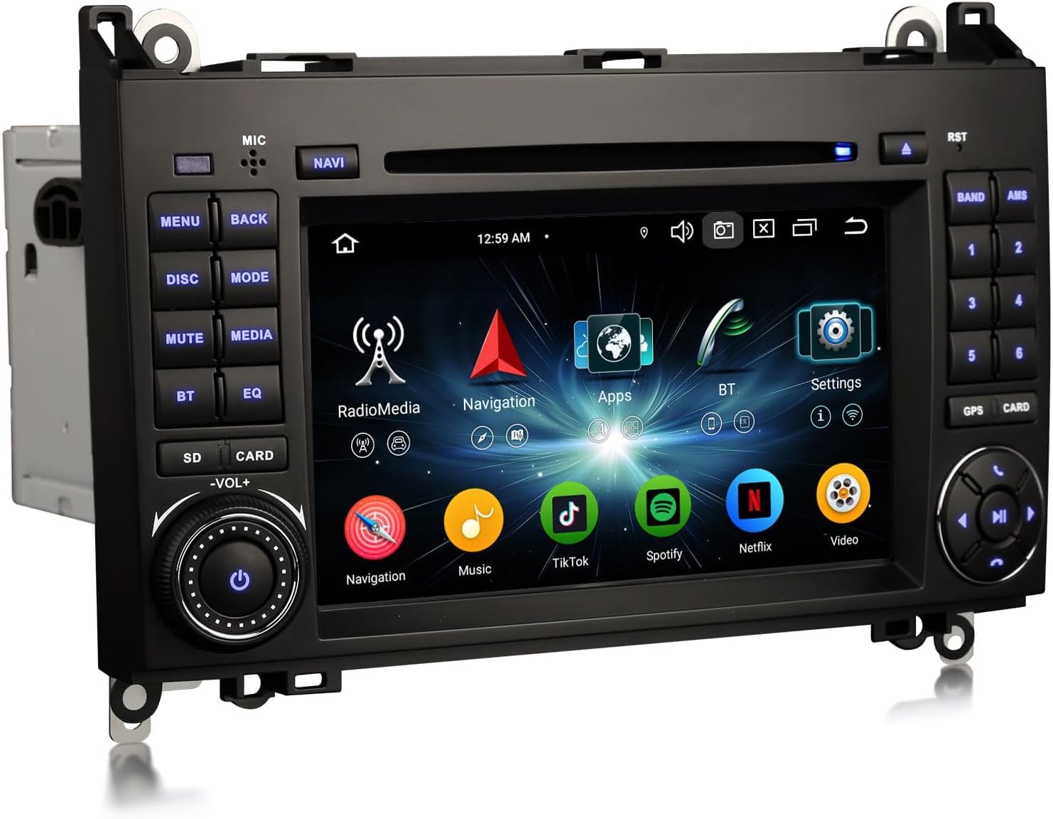 Erisin Android 16 8-Core 4GB+64GB Radio Coche Bluetooth para Mercedes Clase A W169 Clase B W245 Sprinter Viano Vito VW Crafter 7" Pantalla GPS Navegación CarPlay Android Auto Bluetooth WiFi DSP Canbus