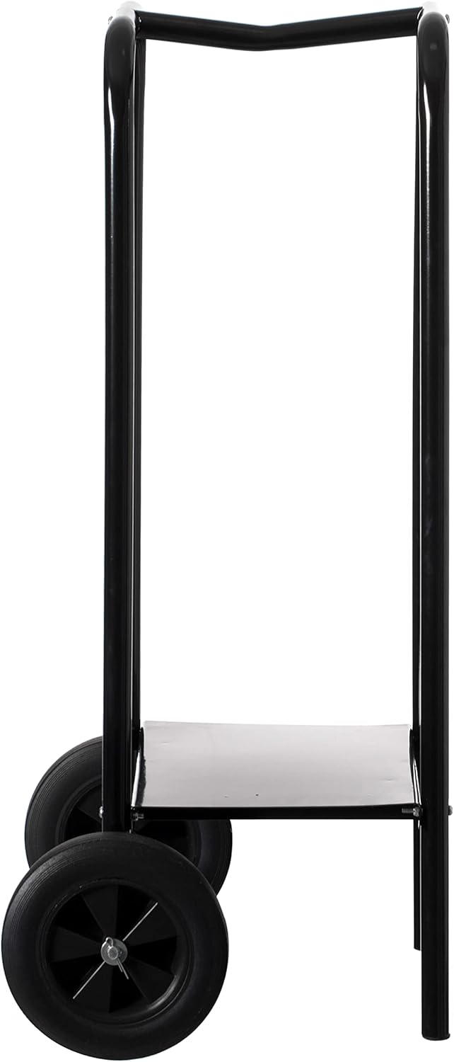 Indoor and Outdoor Patio Steel Firewood Log Carrier, Wood Rack Storage Stacking Holder, Black