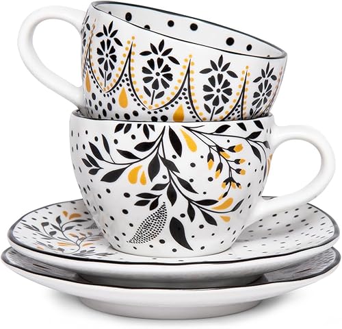 Portmeirion Inicio & Regalos Sara Miller London Artisanne Noir - Juego de 2 tazas de espresso de 3 onzas disponible en Yaxa El Salvador