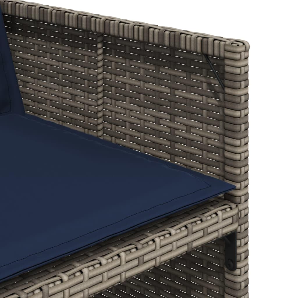 vidaXL Sillones de jardín con Cojines 4 uds ratán sintético Gris