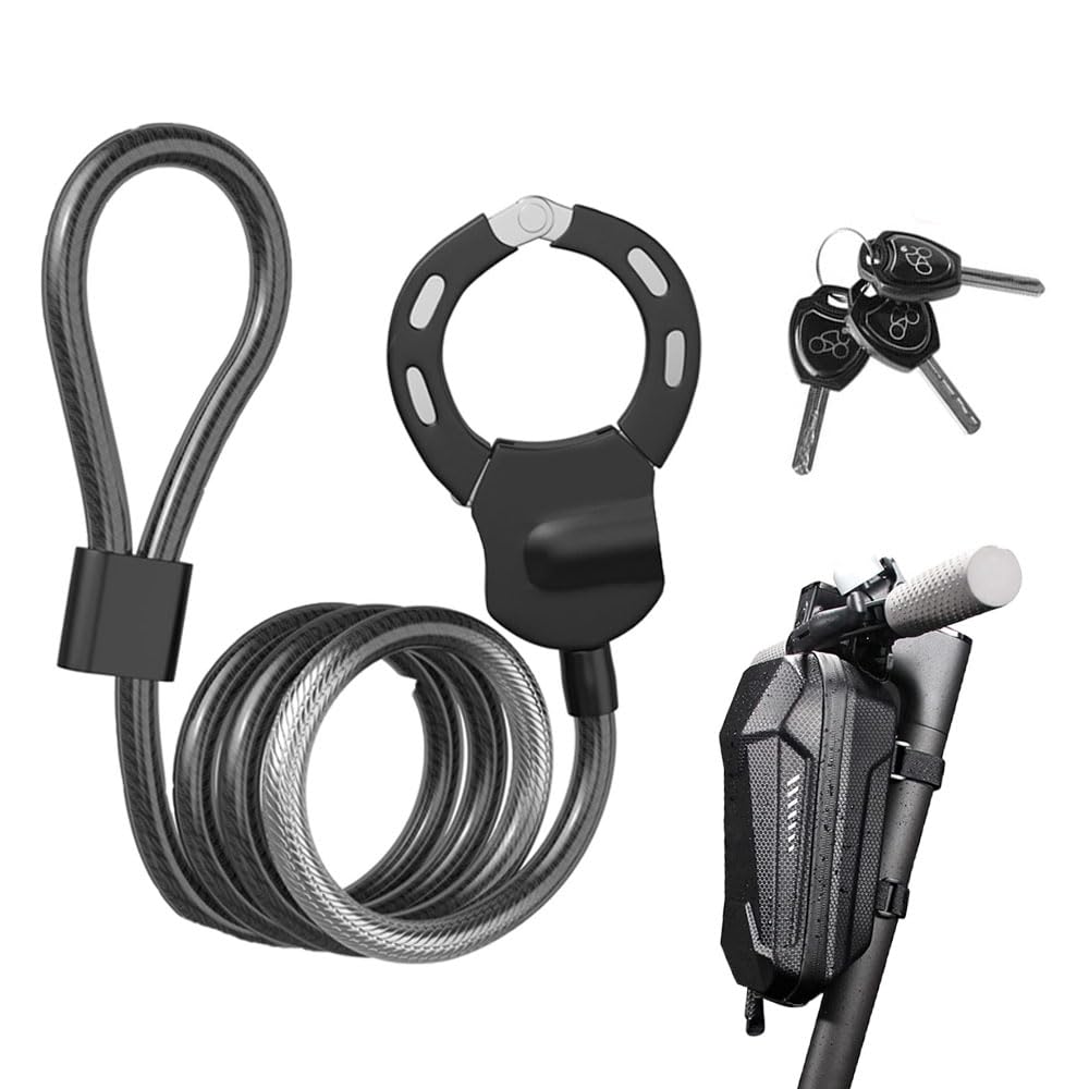 Electric Scooter Lock 120cm with Key (14mm Thickness) High Security Scooter Lock for Scooters, Bikes and Scooters, with 3L Bag