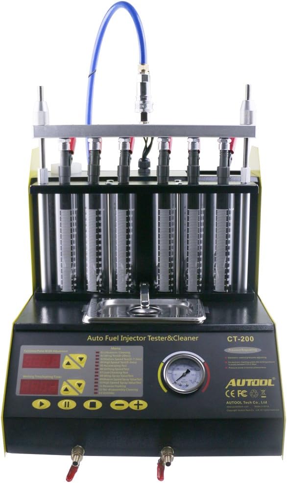 Car Fuel Injector Tester AUTOOL CT200 Petrol Automotive Fuel Injector Cleaner and Tester,Automotive Fuel Cleaning Tools With English Panel(220V)