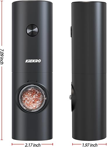 Miniatura 4 de Juego de molinillo eléctrico de sal y pimienta, funciona con pilas (sin batería), accesorio de cocina con luz LED blanca, grosor ajustable, arranque