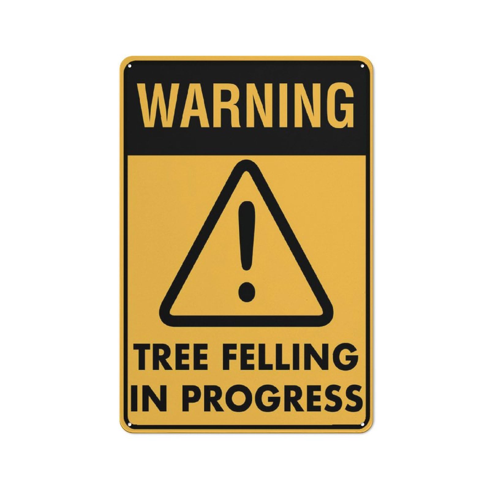 Warning Tree Felling In Progress Sign Warning Tin Sign Home Kitchen Farm Garden Garage Wall Decor 12X8Inch