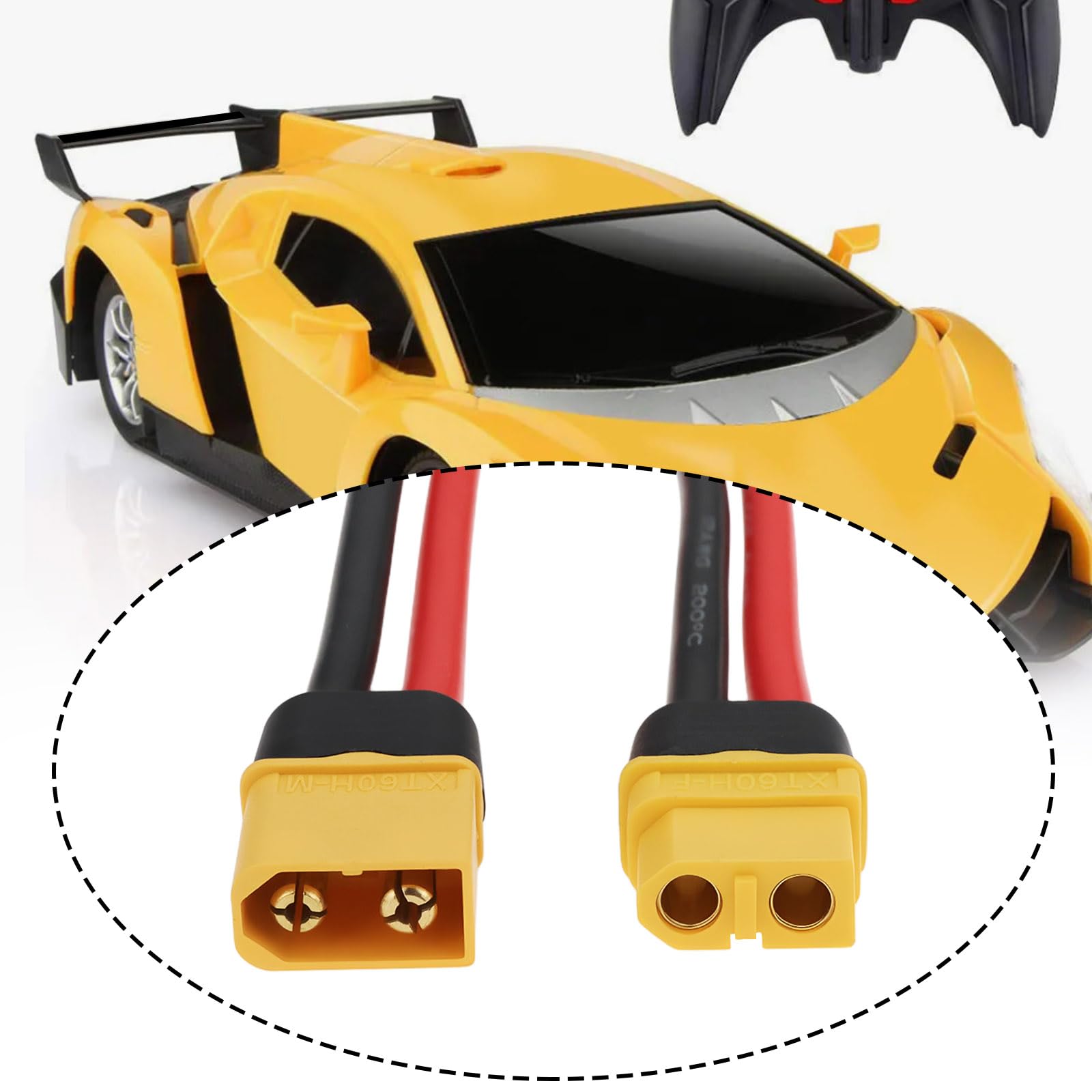 EMSea 4Pcs XT60 Male Fmale Plug Socket Incl Silicone Cable Coupling for Model Car 15cm 12AWG - Image 2